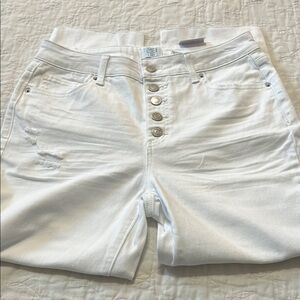 Time and Tru White High-Waisted Jeans